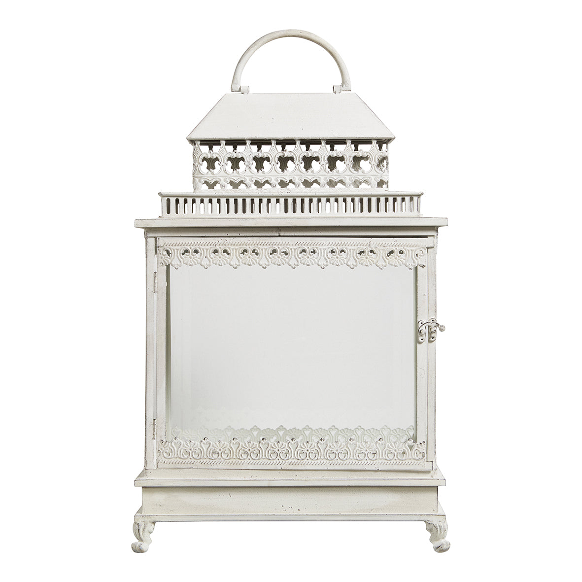 Farol “Marie” en metal blanco 37 x 22,5 x 56 cm