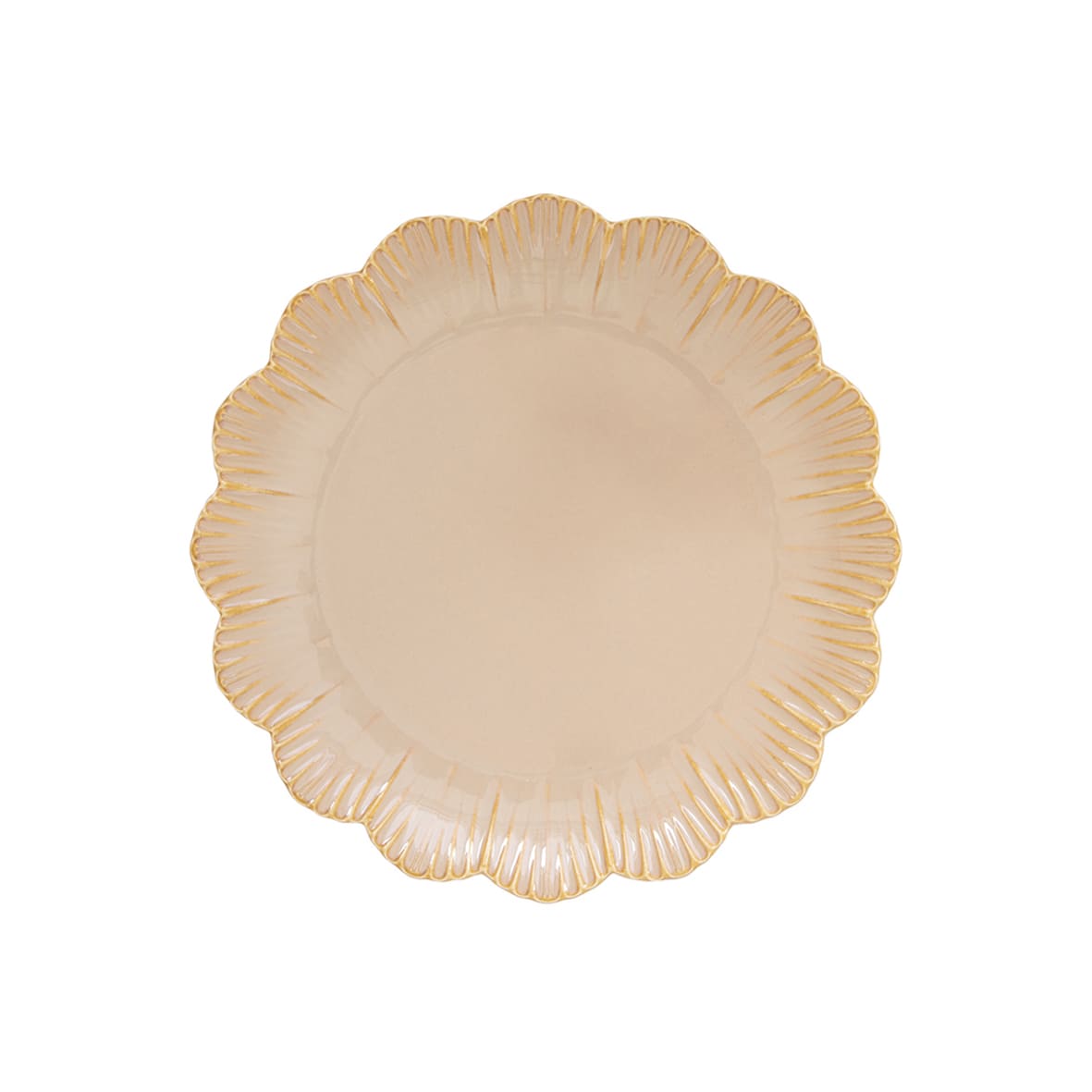 Plato de postre 21cm "Fleuri" - Beige