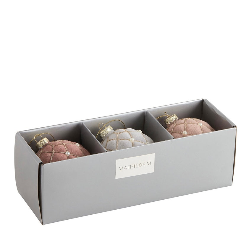 Set de 3 bolas para el árbol “Perles en verre”