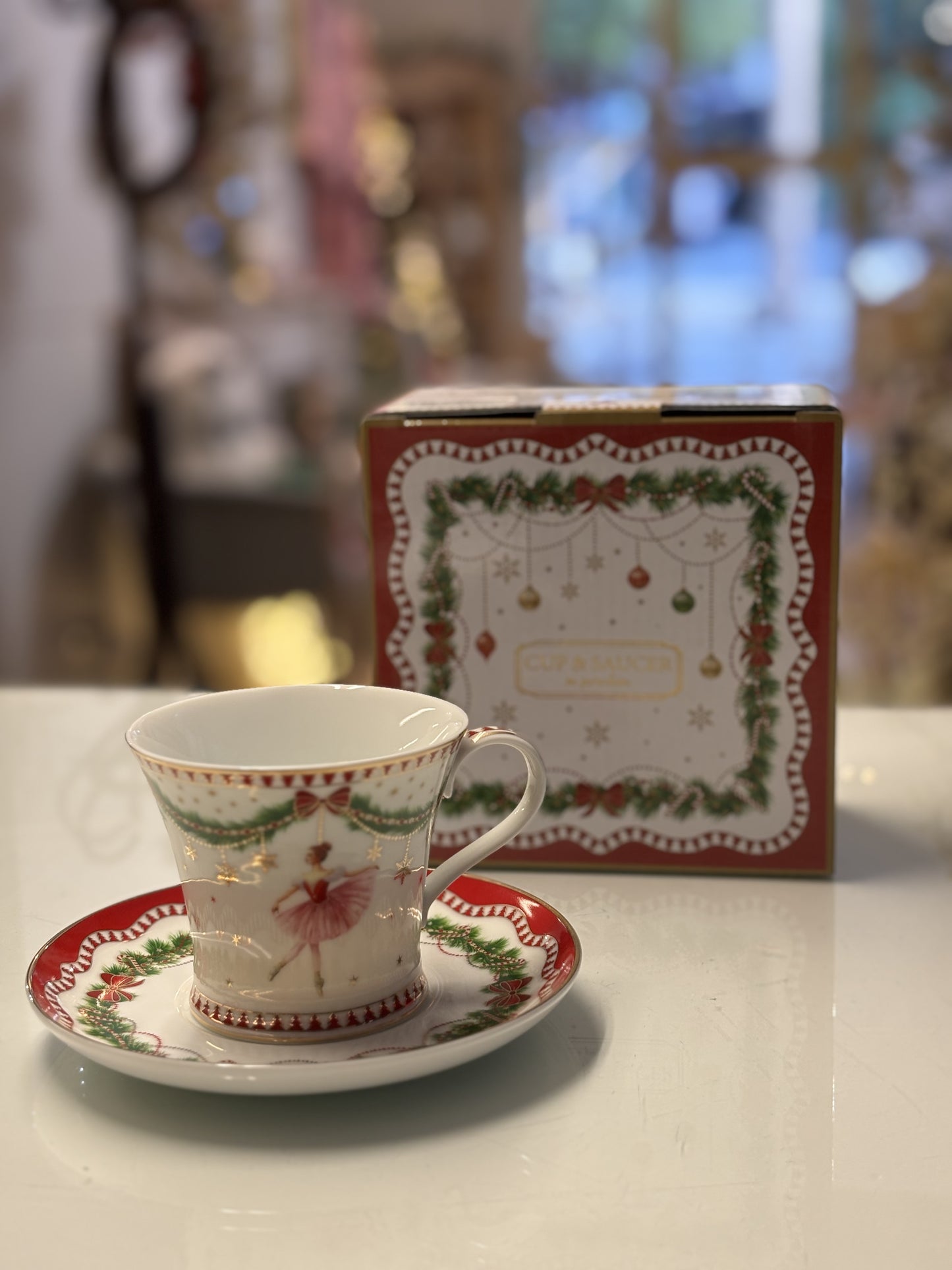 Taza con platito de porcelana “Magie de Noël”