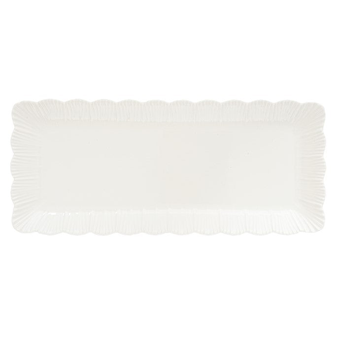 Fuente rectangular "Fleuri" - Blanco