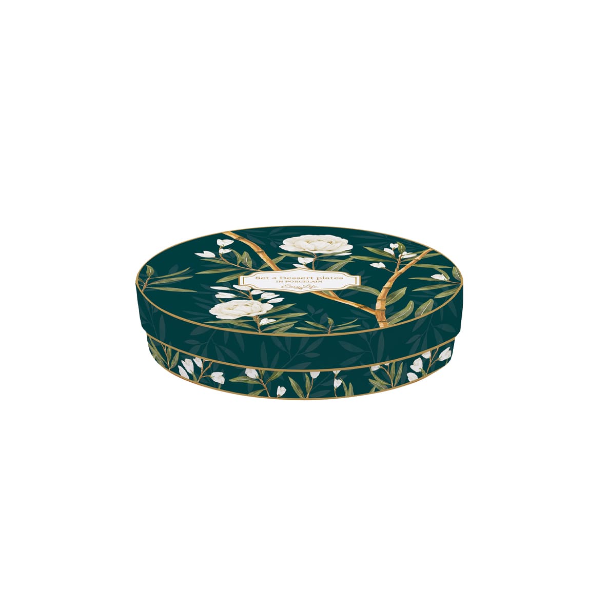 Set de 4 platos de postre “Royal Peonies”