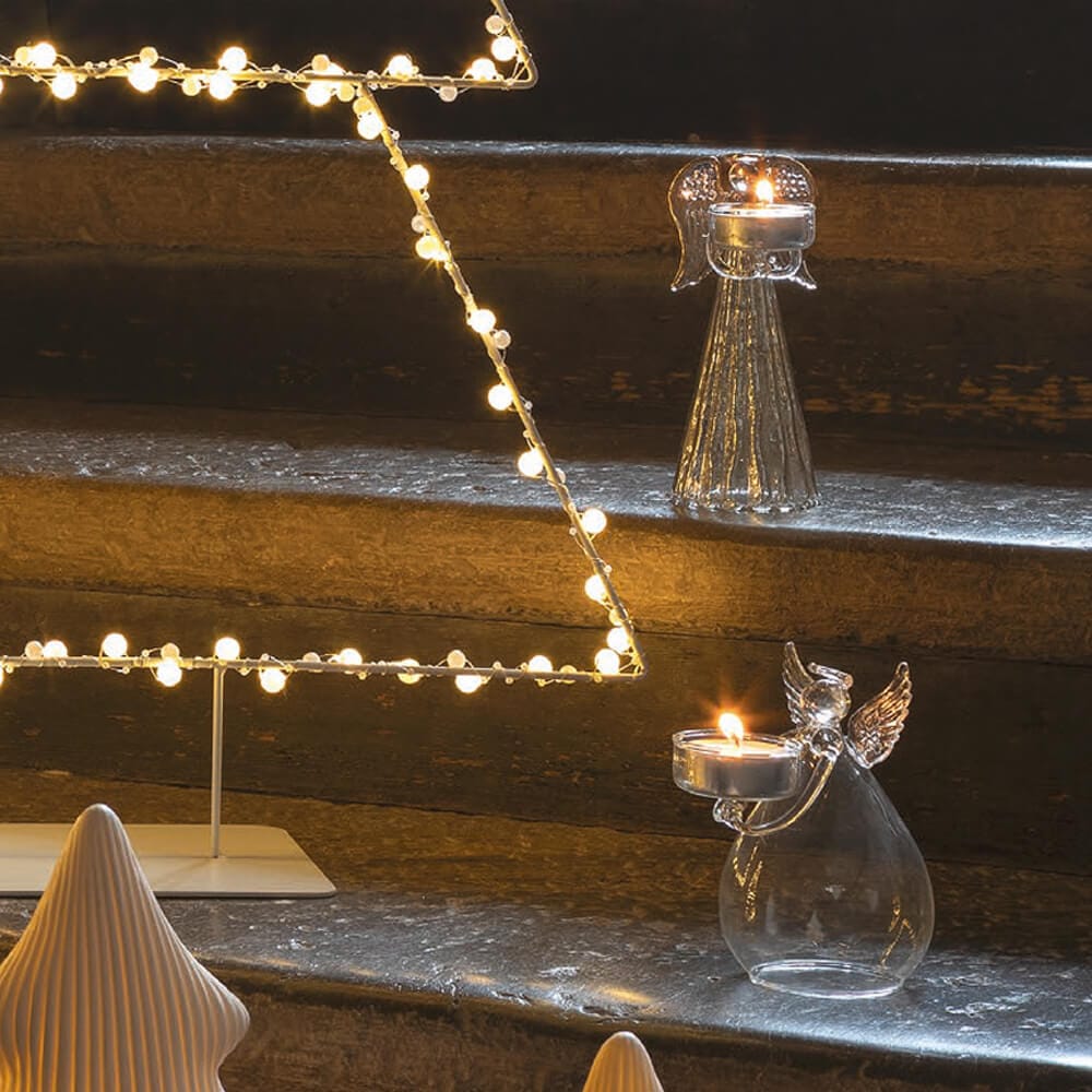 Ángel portavelas de vidrio - Modelo pequeño