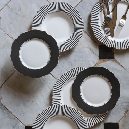 Plato de postre "Madame de Récamier" - Negro