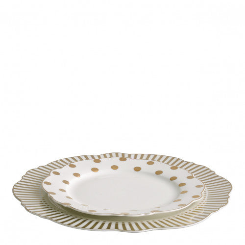 Plato llano "Madame de Récamier" - Rayas doradas