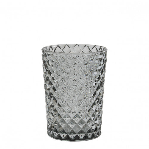 Vaso para baño de vidrio gris