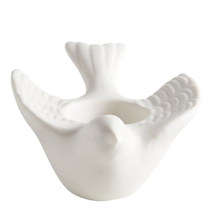 Portavelas “Mésange” en cerámica blanca