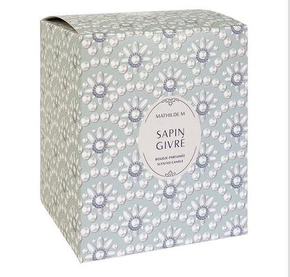 Vela perfumada “Boule de Noël Fête Nacrée” 210g - Sapin Givré