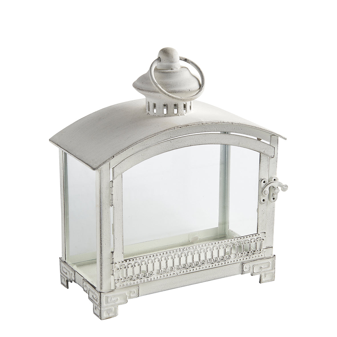 Farol “Marie” en metal blanco 22 x 11 x 25 cm