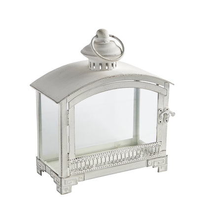 Farol “Marie” en metal blanco 22 x 11 x 25 cm