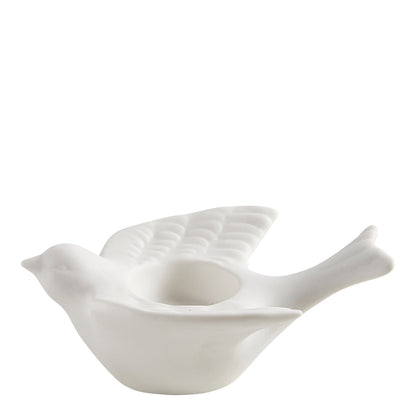 Portavelas “Mésange” en cerámica blanca