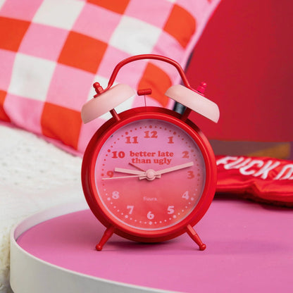 Reloj despertador retro “Better late than ugly”