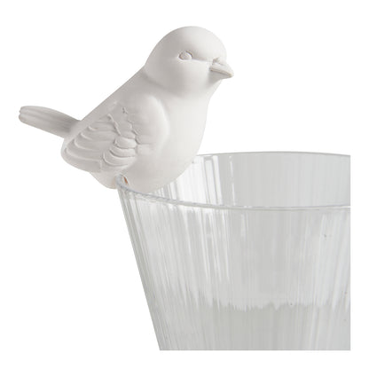 Adorno en forma de pajarito para vaso
