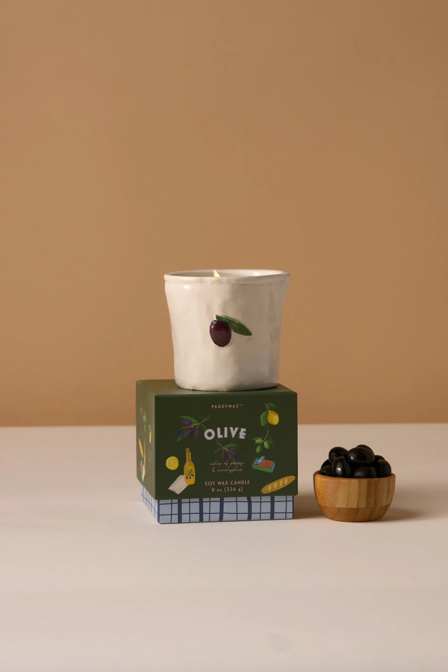 Vela perfumada hecha en cerámica “Bistro” - Aceituna