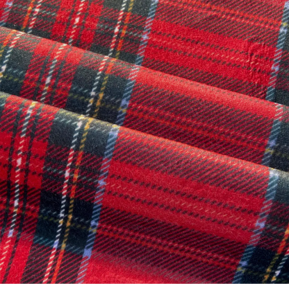 Cojín de terciopelo y cuadro escocés