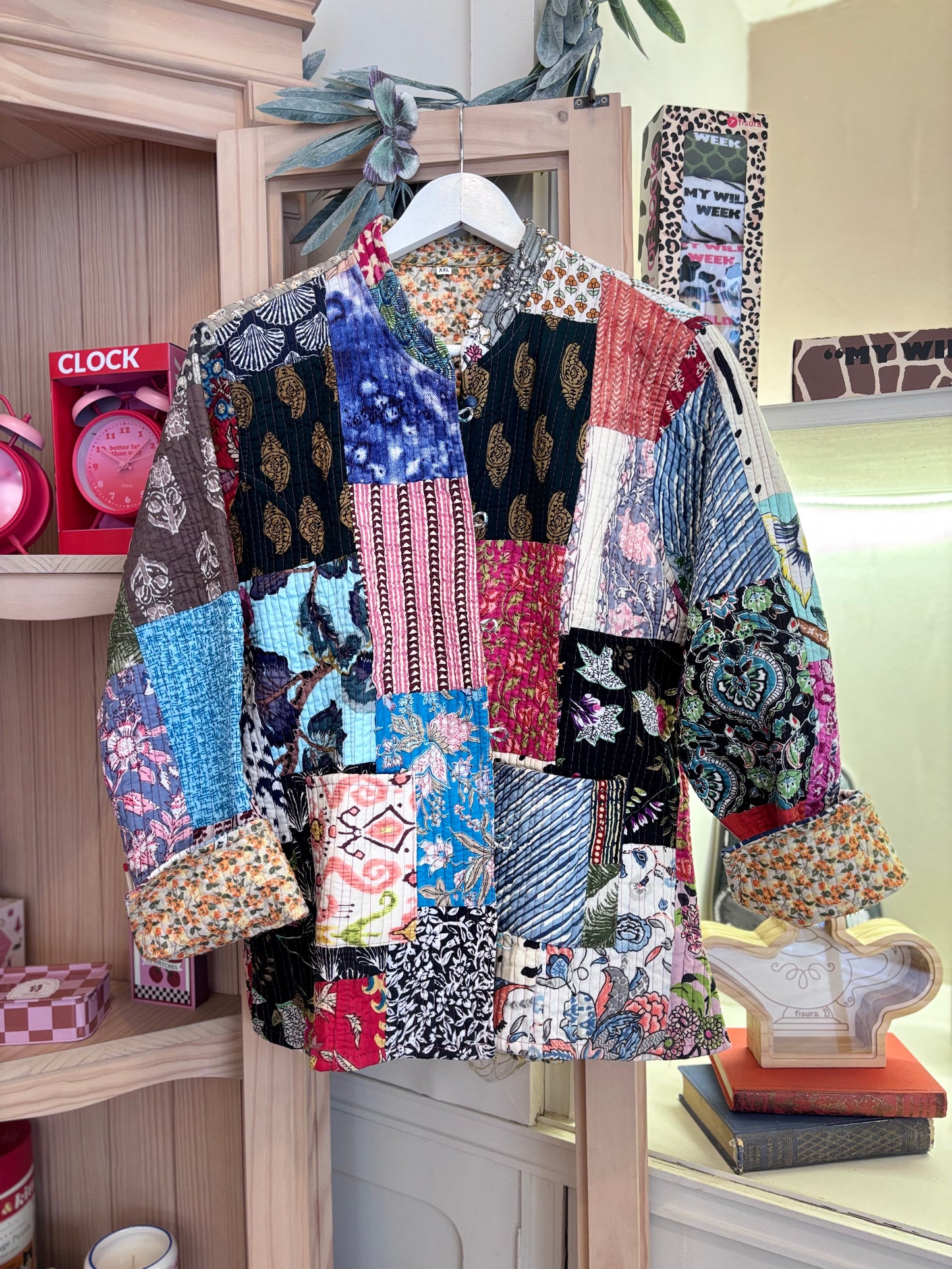 Chaqueta de algodón reversible artesanal “Patchwork”