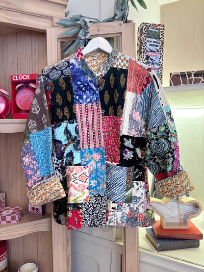 Chaqueta de algodón reversible artesanal “Patchwork”