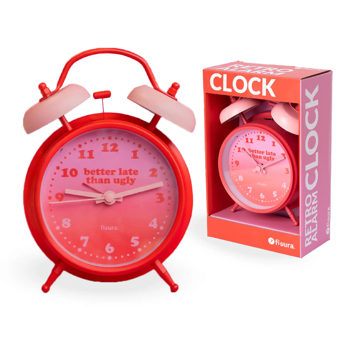 Reloj despertador retro “Better late than ugly”