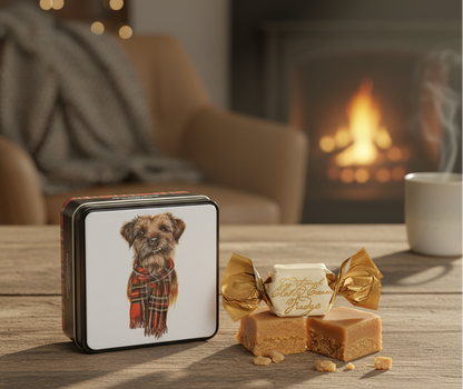 Caja de caramelos Fudge de crema “Murray The Border Terrier”