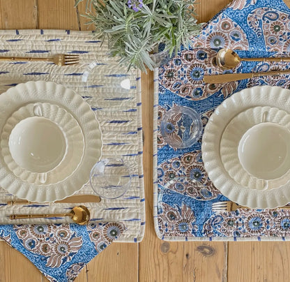 Mantel individual reversible con servilleta