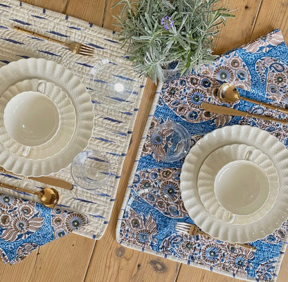 Mantel individual reversible con servilleta