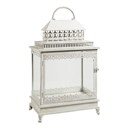 Farol “Marie” en metal blanco 37 x 22,5 x 56 cm