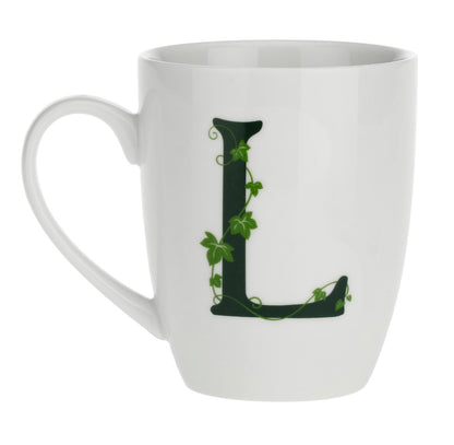 Taza mug de porcelana con inicial