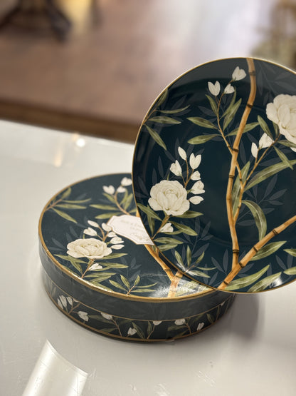 Set de 4 platos de postre “Royal Peonies”