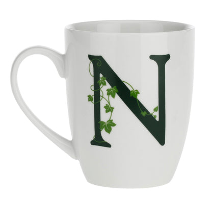 Taza mug de porcelana con inicial