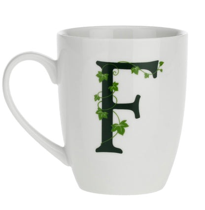 Taza mug de porcelana con inicial