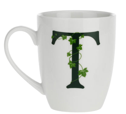 Taza mug de porcelana con inicial