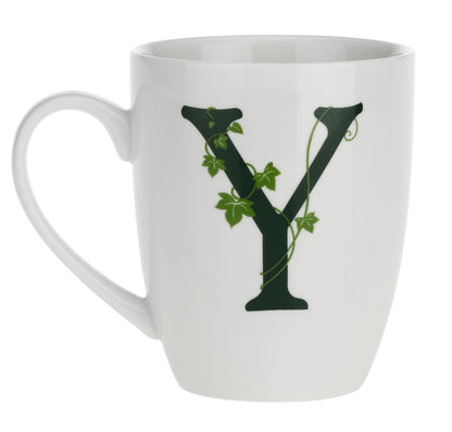 Taza mug de porcelana con inicial