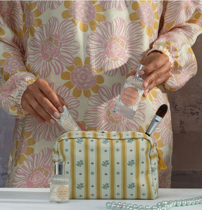 Neceser rectangular de tela “Fleur d’Oranger”