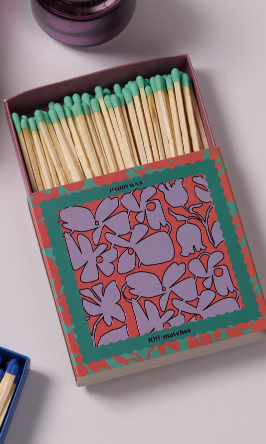 Caja de 100 cerillas “Abstract floral” 🌸