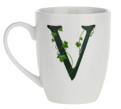 Taza mug de porcelana con inicial