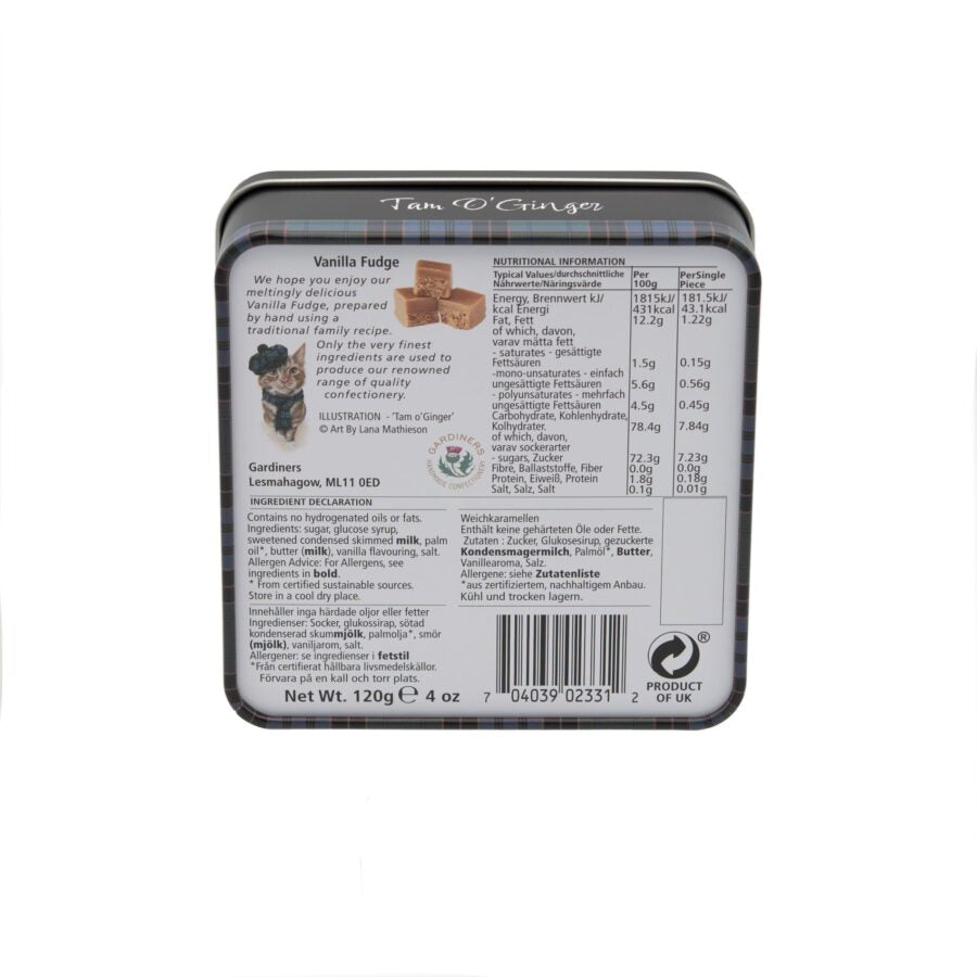 Caja de caramelos Fudge de vainilla “Tam o’Ginger”