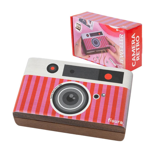 Joyero cámara retro “Better late than ugly” 📷
