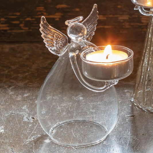 Ángel portavelas de vidrio - Modelo pequeño