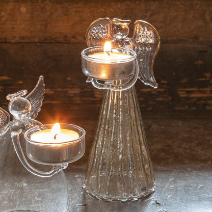 Ángel portavelas de vidrio - Modelo grande