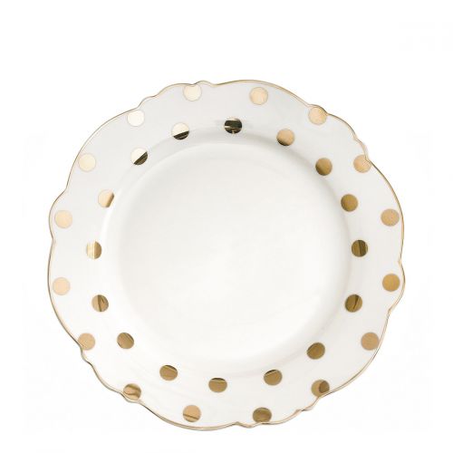 Plato de postre "Madame de Récamier" - Lunares dorados