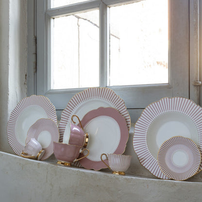 Plato de postre "Madame de Récamier" - Rosa