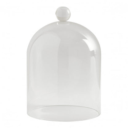 Campana de cristal con soporte dorado