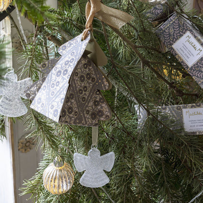 Set de 3 ángeles de purpurina