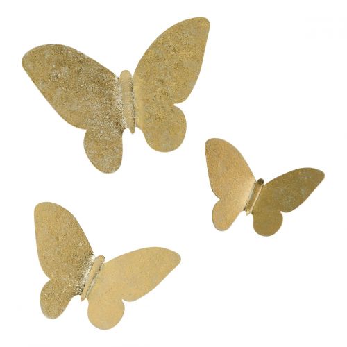 Set de 3 mariposas en latón dorado