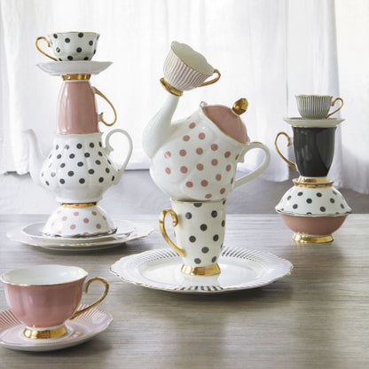 Tetera "Madame de Récamier" - Lunares rosas